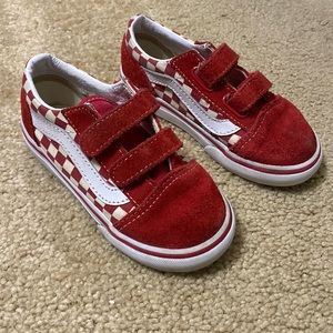 Vans Red and White Kids Sneakers